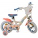 Disney Stitch Kinderfiets - Meisjes - 12 inch - Twee handremmen - Crème Koraal Blauw