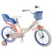 Disney Stitch Kinderfiets - Meisjes - 16 inch - Creme Koraal Blauw - Twee handremmen